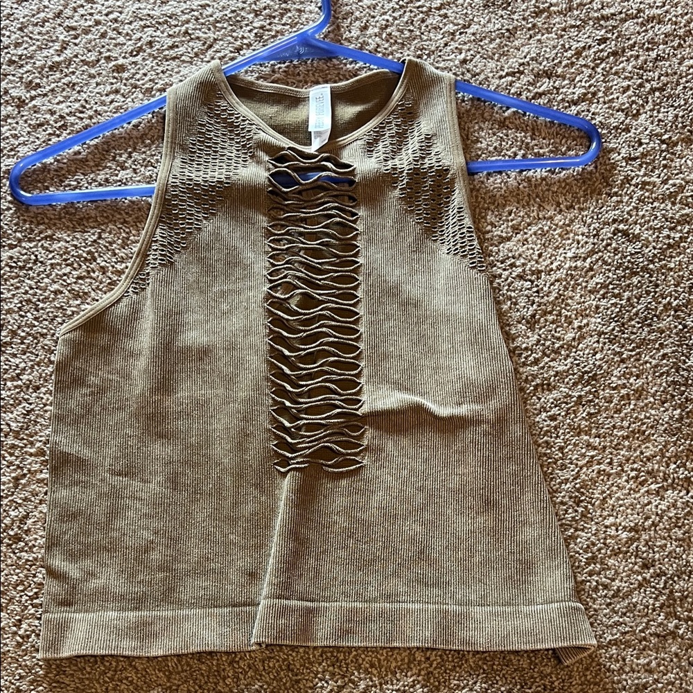 Olive Green Sleeveless Tank Top